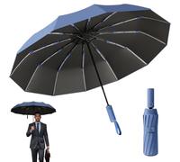 Snrtevu Umbrella, 264-Rib Automatic Umbrella Windproof Strong with Strong Fiberglass Frame for All Weather, UV Protection Compact Travel Umbrellas for Men and Women (D)