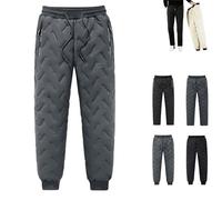 Snrtevu Unisex Thermal Jogging Pants, Fleece Lined Jogging Sweatpants,Waterproof Windproof Thermal Trousers for Cold Weather, Suitable for Hiking and Outdoor Activities (1PC-C,7XL)