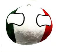 SNS Components 10cm Italy Italian Flag Cuddly Meme Ball Toy Gift - Multicolour - Flag Pin