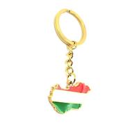SNS Components Hungary Hungarian Magyar EU Europe Eastern Gold Key Ring Chain Country Flag Metal Enamel Keyring