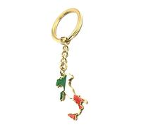 SNS Components Italy Italian EU Europe Mediterranean Gold Country Flag Key Ring Metal Enamel Keyring