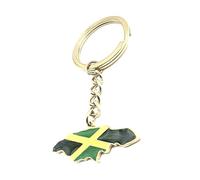 SNS Components Jamaica Jamaican Caribbean Gold Country Flag Country Flag Key Ring Metal Enamel Keyring