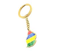 SNS Components Mauritius Africa African Gold Key Ring Chain Country Flag Metal Enamel Keyring