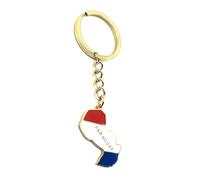 SNS Components Paraguay South America Gold Key Ring Chain Country Flag Metal Enamel Keyring