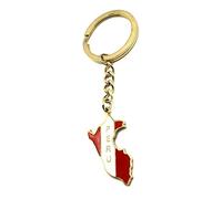 SNS Components Peru South American America Latin Gold Country Flag Key Ring Chain Metal Enamel Keyring