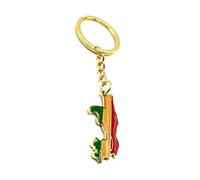 SNS Components Republic of the Congo Africa African Gold Country Flag Key Ring Metal Enamel Keyring