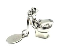 SNS Components Silver Toilet Throne Bog Lavatory Metal Keyring Keychain Funny Novelty