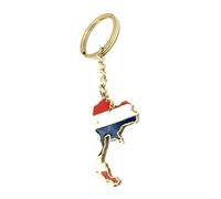 SNS Components Thailand Thai Siam South East Asia Asian Gold Key Ring Chain Country Flag Metal Enamel Keyring