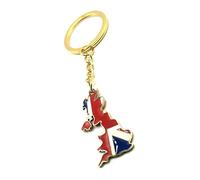 SNS Components Union Jack United Kingdom Great Britain and Northern Ireland Gold Key Ring Chain Country Flag Metal Enamel Keyring