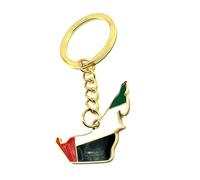 SNS Components United Arab Emirates UAE Middle East Emirati Dubai Gold Country Map Flag Key Ring Chain Metal Enamel Keyring