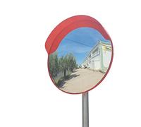 SNS SAFETY LTD Convex Traffic Mirror for Driveway, Warehouse and Garage Safety or Store and Office Security to Eliminate Blind Spots (Diameter 60 cm, with Pole Bracket 60 mm)