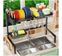SNSLXH 2-Tier Over The Sink Dish Drying Rack, Kitchen Large Dish Drying Rack Over The Sink, Suitable for Most Sinks, Effective Dish Drying, Kitchen Drying Rack（24.8"-35.4"）