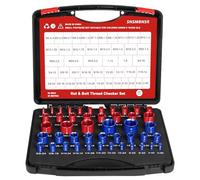 SNSMBNSR Nut and Bolt Thread Checker, 46pcs Thread Checker, 24 Inch & 22 Metric Box Set Thread Gauge, Nut and Bolt Size Gauge Suitable for Size Checker of Bolts or Nuts in Narrow Areas.