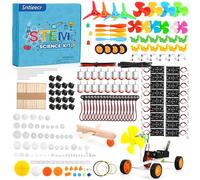 Sntieecr DC Motor Kit, 276PCS Electric Circuit Kits for Kids with Motors, LED Light, Vanes Propeller, AA Battery Holder, Plastic Gears, Electrical Engineering Kit for Education