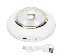 SNTSNTBOM Electric Hand USB Rechargeable Warmer 2 Levels Fast Heating 4000mAh LED Night Light Cute Space Man Hand Heater (White)