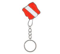 SNTSNTBOM Zinc Alloy Durable Diving Theme Scuba Dive Flag Metal Key Chain Keychain Keys Ring (A Style)