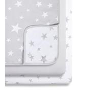 Snüz 3 Piece Crib Bedding Set - 100% Jersey Cotton - Grey & White Blanket and Crib Sheets - Star