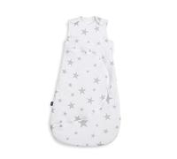 Snüz SnuzPouch Baby Sleeping Bag, 1.0 Tog - Grey Star Design - Soft 100% Cotton with Zip for Easy Nappy Changing - 0-6M