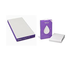 Snüz Surface Pro Duo Dual Sided Cot Bed Mattress, 3D Waterproof Breathable Foam Topped Pocket Sprung & Miracle Waterproof Mattress Protector - 70 x 140cm with Moisture-Wicking Cotton Surface