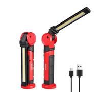SNUFF Rechargeable LED Work Light, 1200 Lumens Foldable Mechanic Torch with Magnetic Base, 270° & 180° Rotation, 4000mAh Mechanic Light Inspection Lamp for Car Repair, Camping, Emergency (1 Pack)