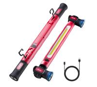 SNUFF Rechargeable LED Work Light, 2400 Lumens 4400mAh Magnetic Underhood Light Bar with Hooks, 3 Modes Portable Inspection Lamp for Garage, Workshop, Car Repair