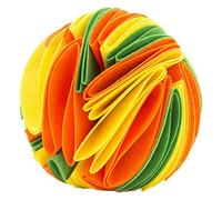 Snuffle ball Dog Puzzle Toys Increase IQ Slow Dispensing Feeder Pet Train, yellow orange green, 15cm