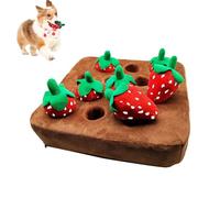 Snuffle Mat - Dog Pulling Strawberry Toy, Dog Plush Strawberry Toy Mats | 12 Strawberry Plush Vegetable Field Pull Plush Strawberry Dog Chew, Toy Interactive Toy Chewing Toys/ 35x35cm