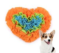 Snuffle Mat for Dogs,Food Sniffing Feeding Mat Pet Snuffle Mat,Interactive Feeding Game Toy for Dogs,Natural Foraging Skills,Slow Feeding Puppy Training Mat for Small,Medium Dog (Orange Heart)
