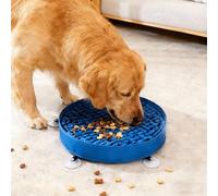 Snuffle Mat for Dogs Large Breed - 20 Inch Round Dog Sniffing Mat with 3 Suction Cups & Non-Slip Base, Slow Feeder Puzzle Toy for Mental Stimulation, Anxiety Relief, Durable Machine Washable (Navy)