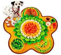 Snuffle Mat for Dogs Pet Slow Feeding Mat Dog Snuffle Mat Puppy Slow Feeding Training Mat Pet Smell Training Dog Toy Encourages Natural Foraging Skills and Slow Eating (yellow, 60x60cm)