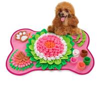 Snuffle Mat for Dogs, Pet Snuffle Mat for Small and Medium Dogs, Interactive Sniff Mat Feeding Mat for Puppies, Slow Feeder Dog Treat Mat for Training and Stress Relief (Bone Shape) (Pink, One Size)
