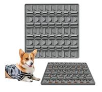 Snuffle Mat for Dogs, Silicone Snuffle Mat Dog Feeding Mat Slow Feeder, Encourages Natural Foraging Dog Sniff Mat, Stress Relief, Smell Training, Digging Toys for All Breed Dogs (Grey)