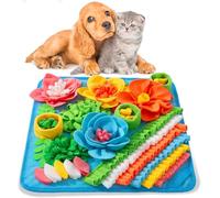 Snuffle Mat for Dogs, Slow Feeding Mat for Small Pets, Cats & Rabbits - Stress Relief & Training Aid - Stimulates Your Pet's Foraging Skills (Blue)