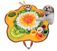 Snuffle Mat for Small and Medium Dogs, 2 in 1 Portable Interactive Nose Smell Training Sniffing Pad with Puzzle Toys for Boredom Stimulating Slow Eating and Keep Busy Multicolor (Orange)