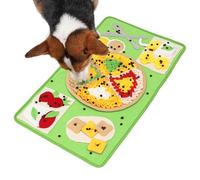 Snuffle Mat Pizza | Colorful Squeaky Slow Feeder for Dog - Food Leaking Dispenser, Tooth Cleaning Treat Toy for Pet Exercise Chasing