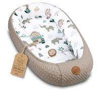 Snug Baby Nest Newborn - Baby Pod soft cuddly portable | Cosy warm lovely for Cot Toddler Bed Crib Moses Basket Nursery and Travel - Boys Girls Minky Africa Khaki