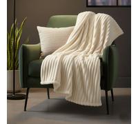 Snug City Chunky Ribbed Mink Throw Ultra Soft Warm Elegant Blanket for Sofa Bed in Cream | Size: 200 cm x 240 cm Snug City Cream 200 cm x 240 cm