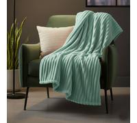Snug City Chunky Ribbed Mink Throw Ultra Soft Warm Elegant Blanket for Sofa Bed in Duck Egg Blue | Size: 200 cm x 240 cm Snug City Duck Egg Blue 200 cm x 240 cm