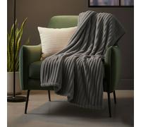 Snug City Chunky Ribbed Mink Throw Ultra Soft Warm Elegant Blanket for Sofa Bed in Grey | Size: 150 cm x 200 cm Snug City Grey 150 cm x 200 cm