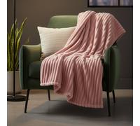 Snug City Chunky Ribbed Mink Throw Ultra Soft Warm Elegant Blanket for Sofa Bed in Pink | Size: 150 cm x 200 cm Snug City Pink 150 cm x 200 cm