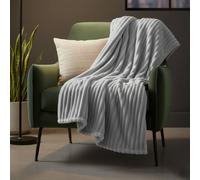 Snug City Chunky Ribbed Mink Throw Ultra Soft Warm Elegant Blanket for Sofa Bed in Silver | Size: 200 cm x 240 cm Snug City Silver 200 cm x 240 cm