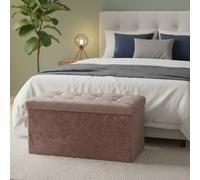 Snug City Crushed Velvet Rectangle Storage Box with Lid Elegant Organizer in Pink | Size: Large Snug City Pink L