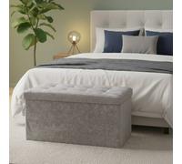 Snug City Crushed Velvet Rectangle Storage Box with Lid Elegant Organizer in Silver | Size: Large Snug City Silver L