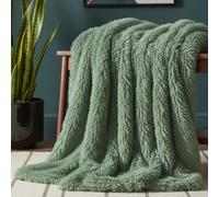 Snug City Cuddly Extra Fluffy Throw Ultra Soft Plush Blanket Sofa Bed Home Decor in Green | Size: 150 cm x 200 cm Snug City Green 150 cm x 200 cm