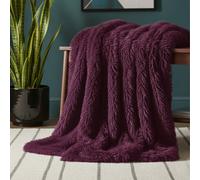 Snug City Cuddly Extra Fluffy Throw Ultra Soft Plush Blanket Sofa Bed Home Decor in Plum | Size: 150 cm × 200 cm Snug City Plum 150 cm × 200 cm