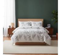 Snug City Dandelion Floral Botanical Bedding Duvet Cover & Pillowcase Set in White | Size: Double Snug City White Double