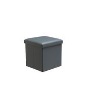 Snug City Faux Leather Storage Ottoman Storage Box With Lid Foldable - 38x38x38cm Square in Grey | Size: Small Snug City Grey S