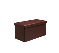 Snug City Faux Leather Storage Ottoman Storage Box With Lid Foldable - 76x38x38cm Rectangle in Brown | Size: Large Snug City Brown L
