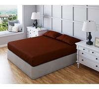 Snug City Fitted Sheet Polycotton Plain Dyed Extra Deep 25cm Bed Linen in Brown | Size: Small Single Snug City Brown Small Single