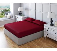 Snug City Fitted Sheet Polycotton Plain Dyed Extra Deep 25cm Bed Linen in Burgundy | Size: Small Single Snug City Burgundy Small Single